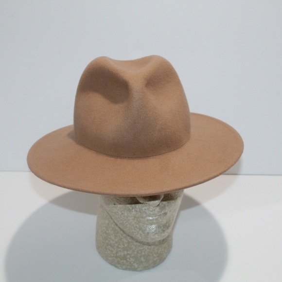 Free People Accessories - FREE PEOPLE WIDE BRIM FEDORA HAT 100% WOOL CAMEL